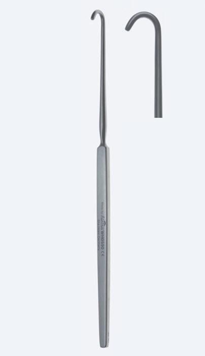 Ретрактори (ранорозширювач), для ран та трахеї, фіг. 1, вигнуті, тупокінцеві, 1 зубець, ширина 6,8 мм, довж 165 мм. Бренд - Asanus Medizintechnik Gmb, Німеччина